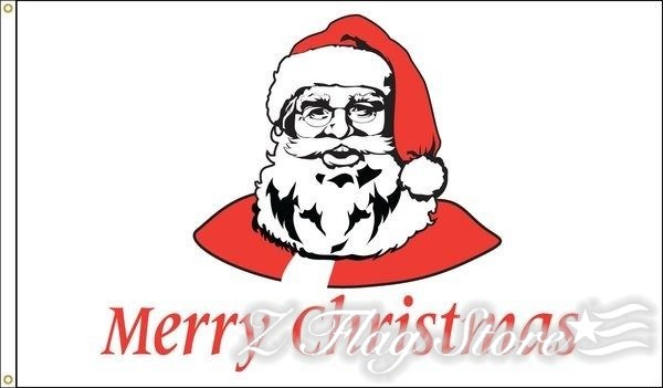 A drawing of santa clause with the words " merry christmas ".