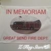 A fire truck with the words " in memoriam great bend fire dept ".