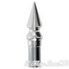 A silver metal object with a pointed tip.