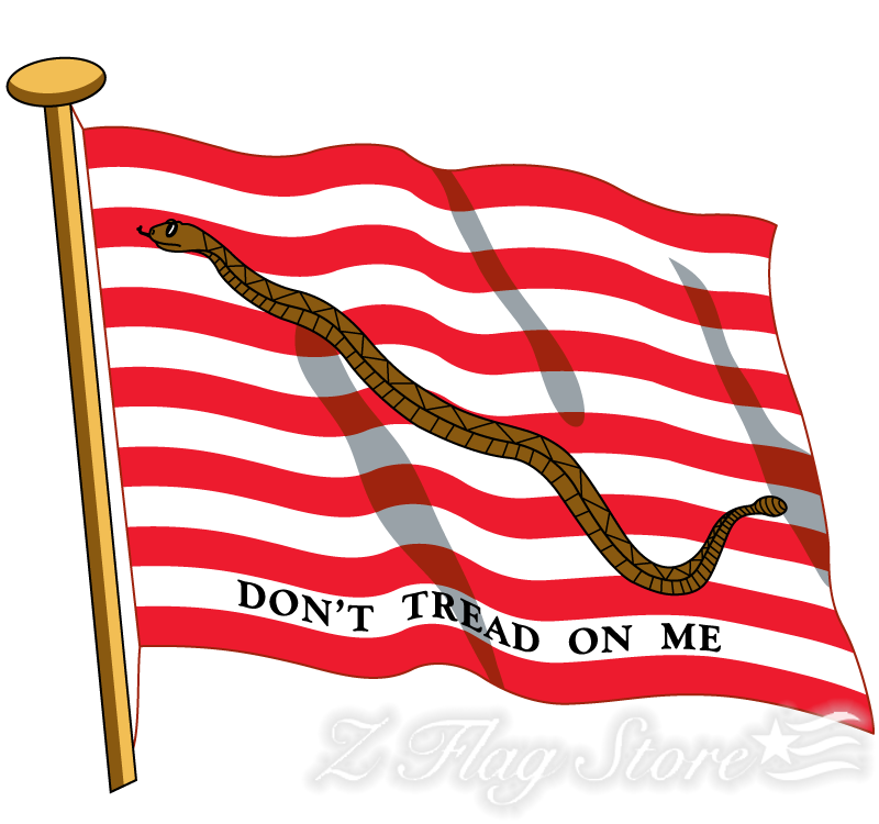 A flag with the words " don 't tread on me ".
