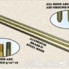 A picture of different types of rods and their sizes.