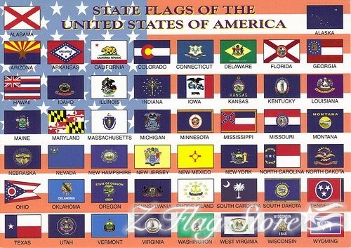 50 States Flags In Order