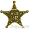 A star shaped badge with the words war 1 8 1 2 written on it.