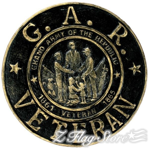 A black and gold seal with the words " g. A. R. Veteran ".