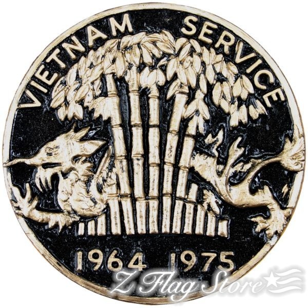A coin with the words vietnam service 1 9 6 4-1 9 7 5 on it.